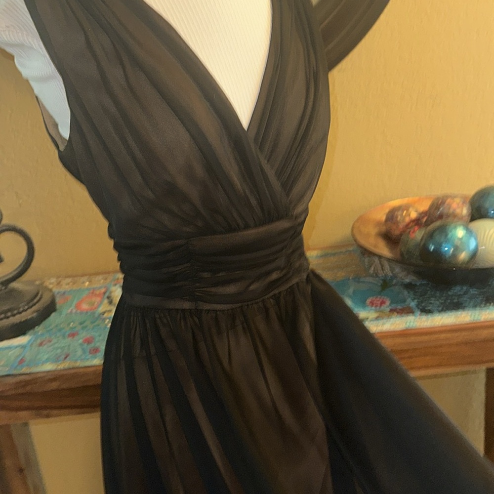 Connected Apparel Sheer Black Midi Dress
